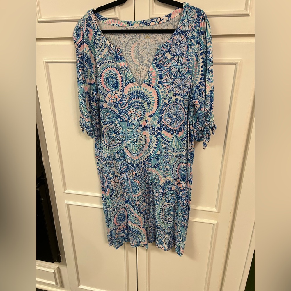 Lilly Pulitzer Easley blue Grotto commotion in the ocean  Dress - Picture 2 of 5